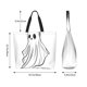 thumbnail image 5 of Balery Cute Ghost Simple Drawing Bolsa Tote Estilo Estético con Cremalleras, Bolsa de Hombro, Bolsa de Compras Grande y Plegable, 5 of 8