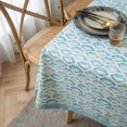 thumbnail image 4 of Geometric Printed Tablecloth Thick Table Cloth Long Table Cover for Kitchen Dining, Party, Holiday, Picnic, Buffet (Blue, 55"x87"), 4 of 5