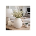 thumbnail image 2 of Decorative Pottery Jug Vase with Rattan Handle for Living Room Decor - Boho Casual Flower Vase for Bedroom, Office, or Home Display - Stylish House Decor for Entryway Table Accent - 12", Ivory, 2 of 13