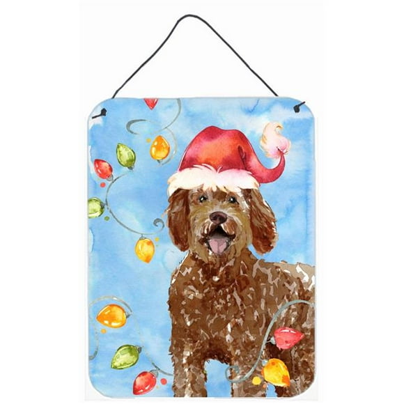 Carolines Treasures CK2482DS1216 Christmas Lights Labradoodle Wall or Door Hanging Prints