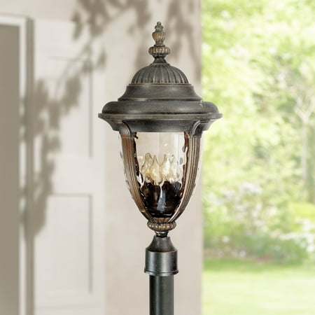 John Timberland Traditional Outdoor Light Post Fixture Veranda John Timberland Traditional Outdoor Light Post Fixture Veranda Bronze 24 1 2 Champagne Hammered Glass For Garden Yard Driveway Com