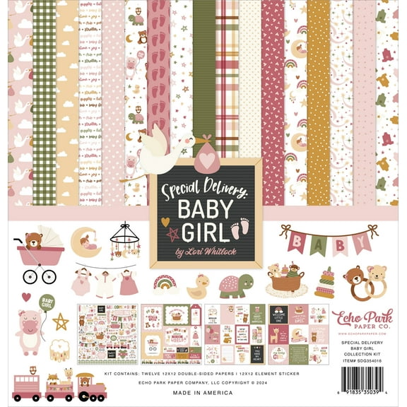 Echo Park Collection Kit 12"x12" - Special Delivery Baby Girl