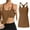 Brown, variant on SNKSDGM Female Tank Top for Women Cropped Loose Spaghetti Strap Tank Top Flowy Ribbed Workout Tank Tops for Women with Built in Bra Tight Racerback Neck Athletic Top Xs