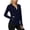 Navy, variant on Women's Quick Dry Sun Protection Hoodie Jacket Trendy Curved Hem Slim Fit Skin Shell Outdoor Full Zip Sun Shirt