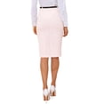 thumbnail image 3 of Falda Lápiz de Tweed INSPIRE CHIC para Mujeres, Falda Midi de Cintura Alta, Longitud a la Rodilla, Decoración de Botones, Falda Bodycon para Oficina con Cinturón, Color Rosa Claro M, 3 of 6