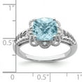 thumbnail image 2 of Sterling Silver Rhodium Checker-Cut Sky Blue Topaz & Diam. Ring QR3217LSBT, 2 of 2