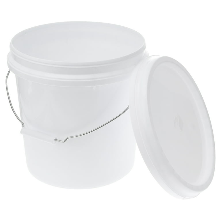 Portable Plastic Bucket White Plastic Bucket Plastic Water Bucket 3 Gallon Bucket, Adult Unisex, Size: 27x27x27.5cm