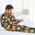 thumbnail image 6 of Naloa Moon Bear Men’s Pajamas Set - Long Sleeve Button Down Sleep Shirt and Pajama Bottoms Sleepwear Set-X-Large, 6 of 7