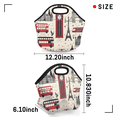 thumbnail image 3 of Herdesigns London Neoprene Lunch Bag, Big Ben England Insulated Lunch Box for Women Men Washable Lunch Tote Soft Lunch Container With Zipper for Work Picnic Travel, 3 of 7