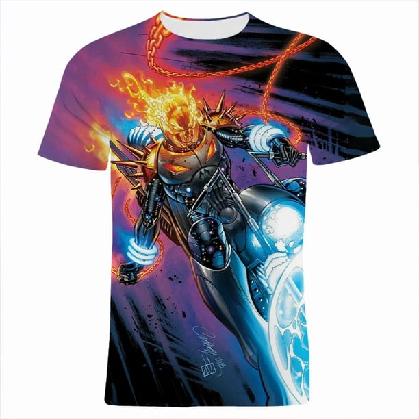 Ghost Rider camiseta Für Männer Sommer Marvel 3D Druck Lässige damen camisetas Kurzarm Harajuku Junge Mädchen Kinder t Tops xuanjing unisex