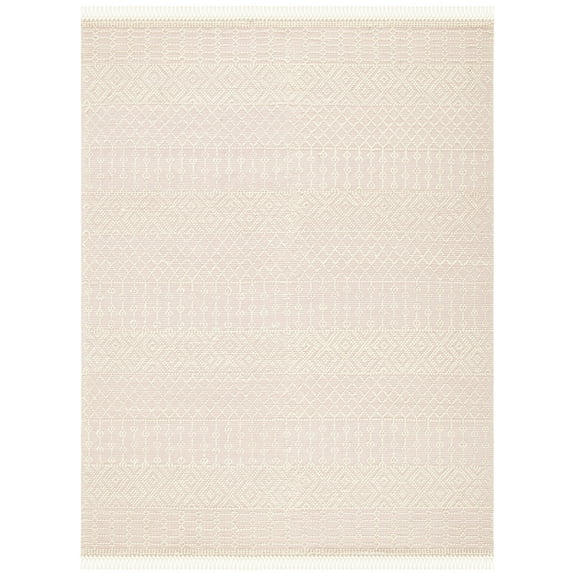 SAFAVIEH Natura Cordelia Southwestern Wool Area Rug, Ivory/Pink, 9' x 12'