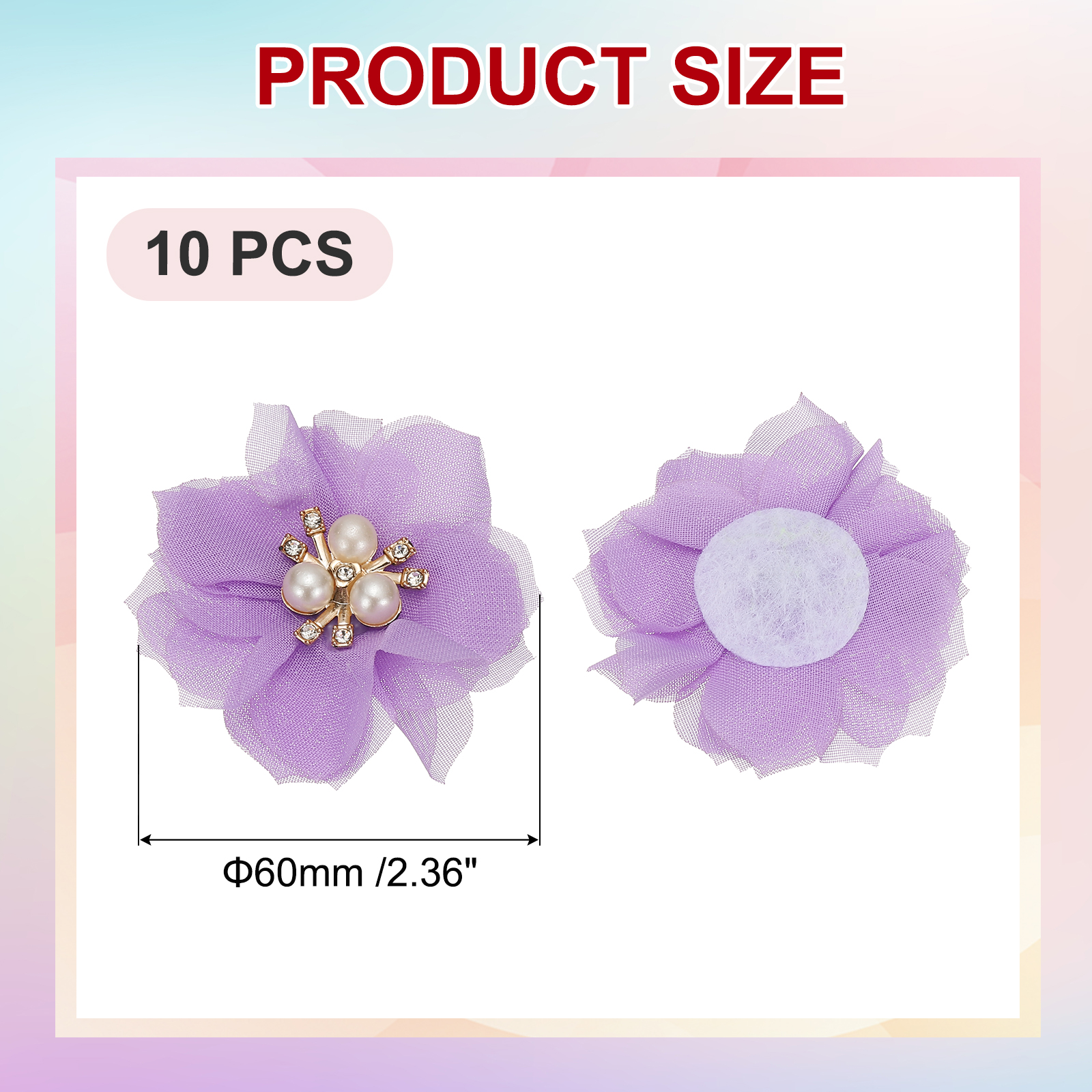 Unique Bargains Chiffon Flower Appliques for DIY Craft Clothing Wedding Purple