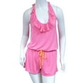 thumbnail image 2 of Bongo Junior Womens Pink & Orange Swim Suit Cover Up Ruffled Romper Jumpsuit XL, 2 of 2