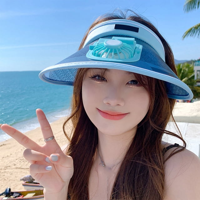 Gorra Con Visera Recargable Por Usb, 100 Polister, 19 Cm De Ancho, Ligera Y Plegable, Ideal Para Actividades Al Aire Libre Como La Playa, La Jardinera Y La Pesca. Paquete De 1 Unidad., UKHBMC