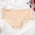 thumbnail image 2 of Riecok Women Underwear Panties Lace Stretch Plus Size Breathable Full Front Back Coverage Underwear Beige L, 2 of 8