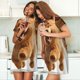 thumbnail image 4 of Disketp Happy Fluffy Running Dog para Camisón Corto de Manga Corta para Mujeres, Camisón Cómodo con Escote Redondo, Bonito y Confortable, 4 of 6