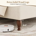 thumbnail image 4 of Neche Queen Upholstered Platform Bed Frame - 51" Tall Curved Wingback, Soft Fabric, Retro Sleigh Style, No Box Spring Needed, Easy Assembly, Beige, 4 of 10