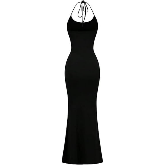 Women Backless Maxi Dress Sexy Sleeveless Cocktail Dresses Bodycon Spaghetti Strap Clubbing Party Long Dress