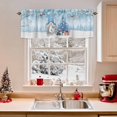 thumbnail image 2 of Blue Christmas Valances for Windows, 54 x 18in, Dwarf Present Tree Bird Snowflake Winter Rod Pocket Kitchen Valance Curtain Light Filtering Window Treatments for Living Room Bedroom, 1 Panel, 2 of 7