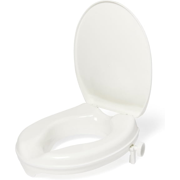 Medline 2" Universal Locking Toilet Seat Riser, Elevated Seat Riser for Standard Toilets, Easy to Install, Secure Fit for Seniors, White