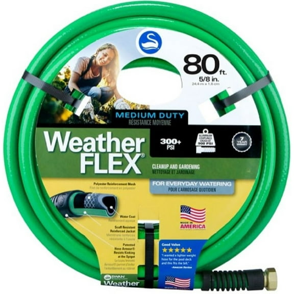 Swan 5/8 in. x 80 ft. WeatherFLEX Medium-Duty All-Weather Garden Hose