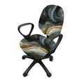 thumbnail image 2 of SCRAWLGOD Marble Print Gray Golden Black Set of 2 Elastic Office Chair Slipcover Non-Slip Universal Desk Chair Seat Protector Dustproof Protective Computer Chair Slipcovers, 2 of 7