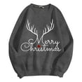 thumbnail image 4 of Women's Sweatshirt Long Sleeve Crew Neck Christmas Printed Pullover Tops Winter Loose Casual Cozy Soft Fall Womens Sweatshirts Dark Gray XL, 4 of 5
