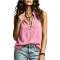 thumbnail image 2 of YYDGH Womens Cotton Linen Tank Tops Casual V Neck Sleeveless Cami Summer Gauze Shirts Casual Loose Fit Vacation Beach Outfits, 2 of 7