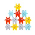thumbnail image 2 of ZZwxWA Online Shopping Wooden Rabbit Stacked Toys Babies Early Learning Parenting Puzzle, 2 of 5
