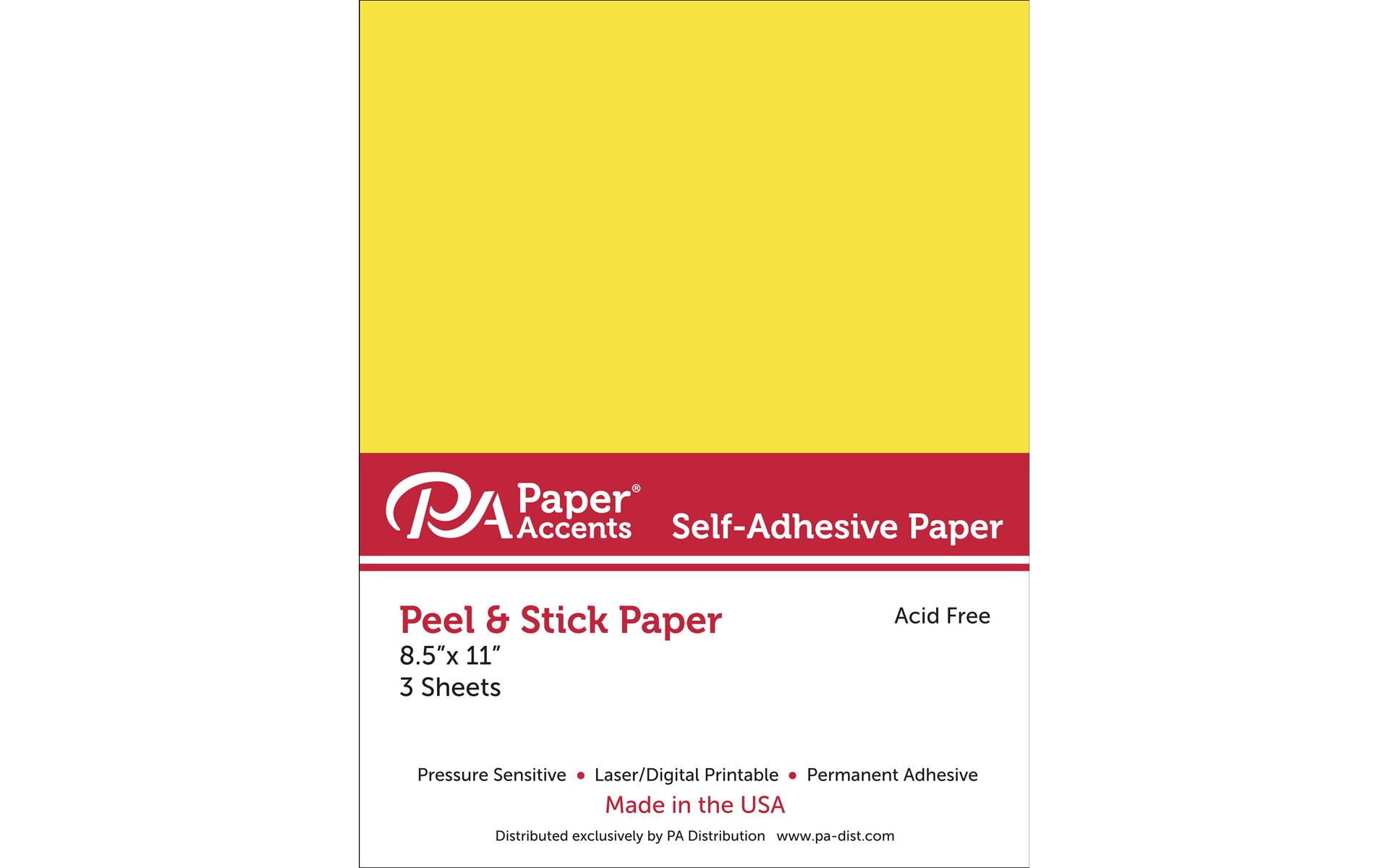 Self Adhesive Paper 8.5x11 3pc Yellow