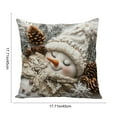 thumbnail image 3 of Winter Theme Christmas Pillow, 3D Visual Effect Printed Pillowcase, Light Color Holiday Home Decoration, 17.7"x17.7", 3 of 6