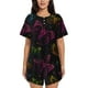 thumbnail image 1 of Balery Butterfly Conjunto de Pijama para Mujer con Estampado, Dos Piezas de Manga Corta y Shorts, Ropa de Dormir Suave con Cuello Redondo y Bolsillos-Medium, 1 of 6