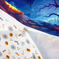 thumbnail image 4 of Homewish Magical Halloween Pumpkin Bedding,Bat Night Sky Print Duvet Cover Full,Deep Blue Orange,Halloween Reversible,3 Pieces,1 Duvet Cover and 2 Pillowcases, 4 of 6
