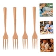 thumbnail image 5 of NICEXMAS 4-Piece Wooden Salad Fork Set with Khaki Triangle Handles, Kitchen Utensils for Cooking and Serving, 5 of 8