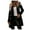 Black, variant on Women Long Sleeve Double Breasted Turndown Collar Long Coats Classic Fall and Winter Jacket Windproof Outwear