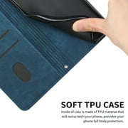 Mantto for Samsung Galaxy A06 Wallet Case for Women Men,Durable PU Leather Shockproof Magnetic Clasp Folio Credit Card Slots Flip Kickstand Slim Phone Case with Wrist Strap,Blue