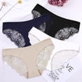 thumbnail image 3 of Charmo Women's Lace Underwear Cheeky Panty Breathable Bikini Panties, 4 Packs, 3 of 6