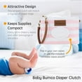 thumbnail image 5 of Bumco Baby Diaper Clutch Bag - Water Resistant, Refillable Wipes Dispenser, Portable Changing Kit (Pretty Pink), 5 of 8
