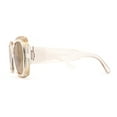 thumbnail image 2 of Womens Oversized Thick Plastic Mod Minimal Fashion Rectangle Sunglasses Beige Brown, 2 of 4