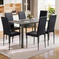 thumbnail image 6 of Dining Chairs Set of 6, Paproos PU Leather Kitchen Chairs with Metal Legs, Modern Dining Room Side Chairs Set with High Back for Kitchen Living Room, Black(Table Not Included), 6 of 9