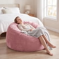 thumbnail image 4 of LOGYAT 3.5ft Bean Bag Chair, Memory Foam Filling, Washable Suede Cover, Reinforced Zipper, for Kids, Teens, Adults, Pink, 4 of 7