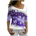 thumbnail image 2 of Lilgiuy Fashion Women Print Long Sleeve Comfortable Breathable V-Neck Shirt Tops Warm Outwear Clothes, 2 of 5