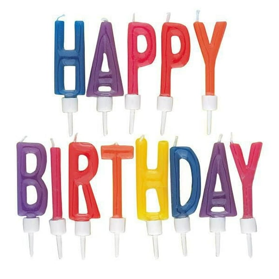 Unique Industries' Lettered Birthday Candles & Holders, 13ct