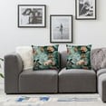thumbnail image 2 of Ullo0ord Throw Pillow Cushion Cover, on Blurred Background Floral Themed Modern Art, Decorative Square Accent Pillow Case, Orange Teal 22x22in, 2 of 7