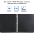 thumbnail image 6 of 3 Ring Binder 1-1/2 Inch,  Sturdy 1.5"-Round Ring Binder with 2 Interior Pockets, Clear View Cover, PVC-, Fits 300 Sheets of 8.5'' x 11'' Paper, Office  School (6 , Black), 6 of 7