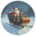 thumbnail image 3 of Ryvnso Christmas Santa Claus Round Plate Mats Dining Table Placemat Set of 6 for Holiday Decoration, 3 of 7