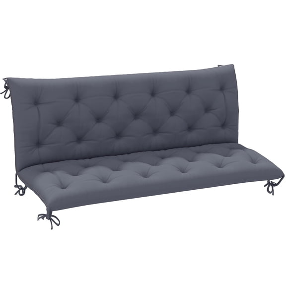 3 Seater Outdoor Seat Pads Bench Swing Chair Cushions for Patio Garden Black
