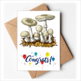 thumbnail image 1 of Cute White Mushroom Pattern Illustration Wedding Cards Congratulations Greeting Envelopes, 1 of 3