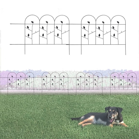 Glamos Wire 32 inch Folding Metal Garden Fence, Decorative Outdoor 3 Pack covers 24 feet