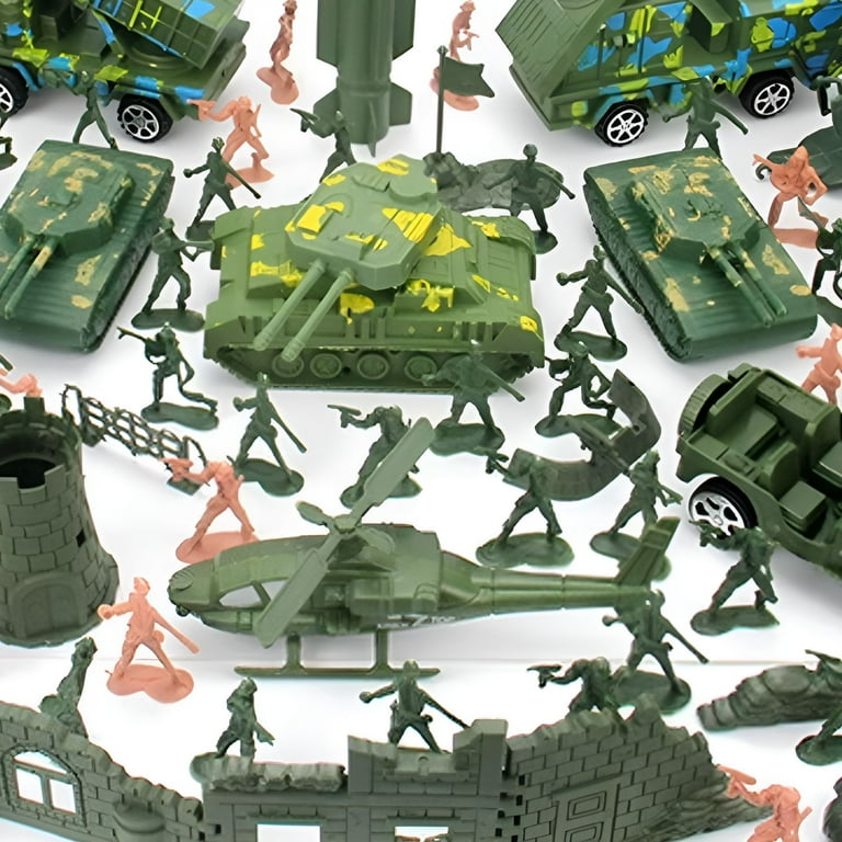 BESTSKY 2Pcs Military Toys,Hand-Spun Turret Army Toys,Interactive